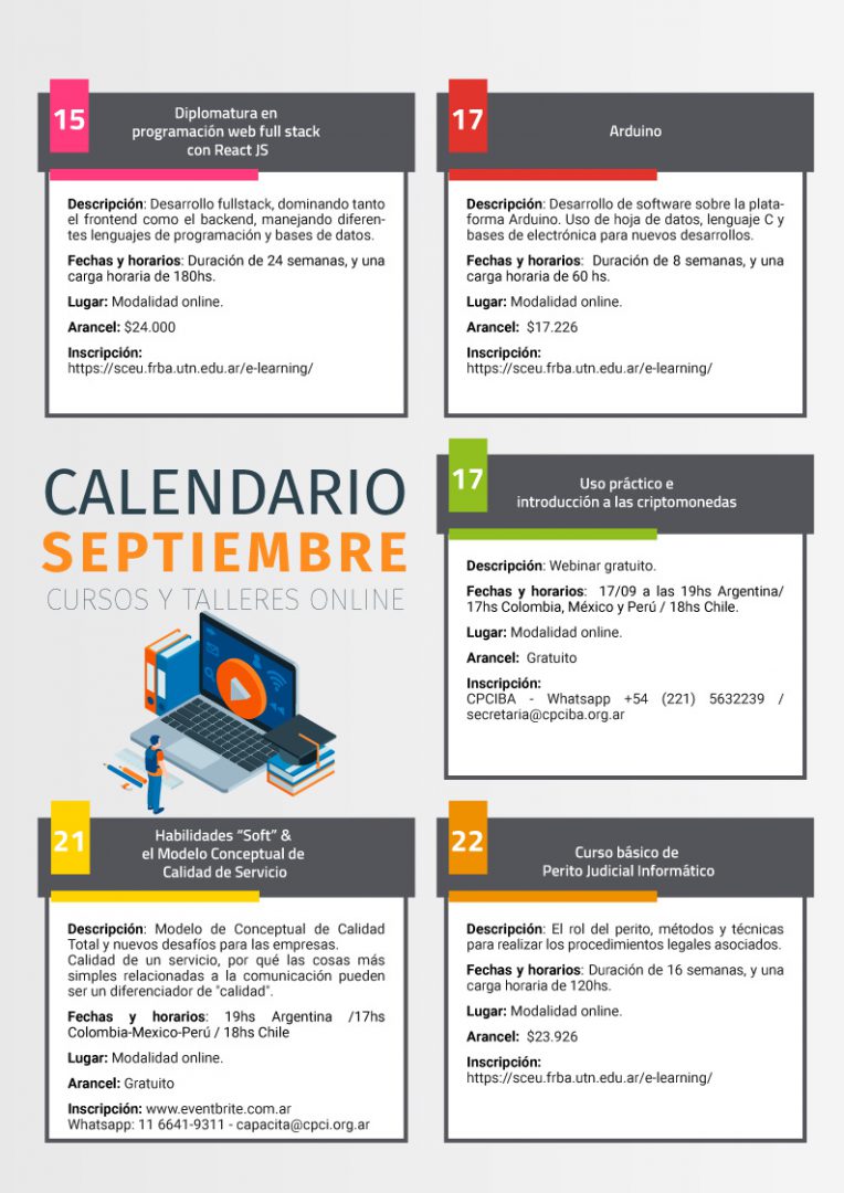 Learning - Calendario Septiembre